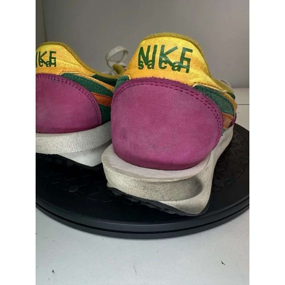Nike Sacai LD Waffle Shoes Mens 8 Pink Green Mesh Suede Retro BV0073-301